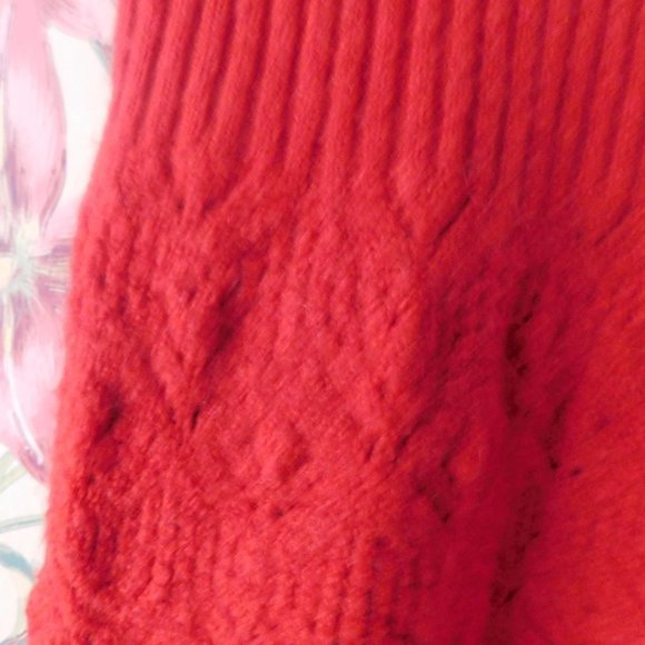 🌳🍃 Anthropologie Feather Bone Oda Red Sweater Dress 🌳🍃 - Picture 7 of 15